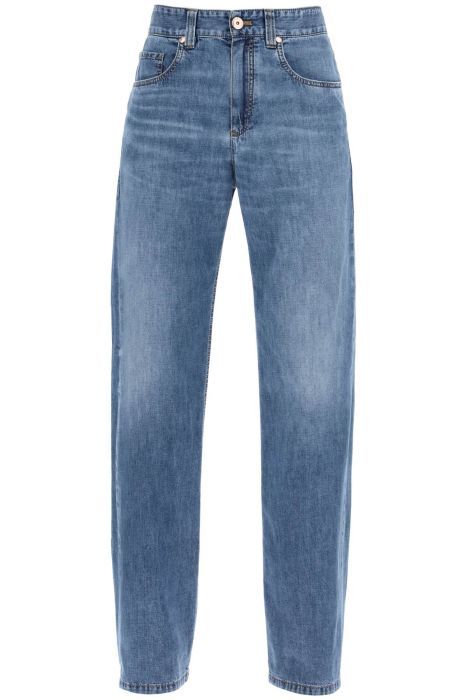 brunello cucinelli jeans loose in denim di cotone