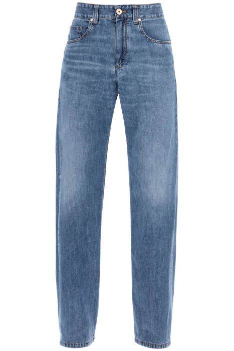 brunello cucinelli loose cotton denim jeans in nine words