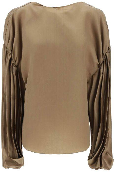 khaite "quico blouse with puffed sleeves