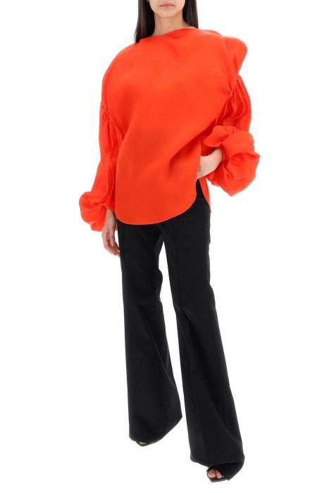 khaite "quico blouse with puffed sleeves