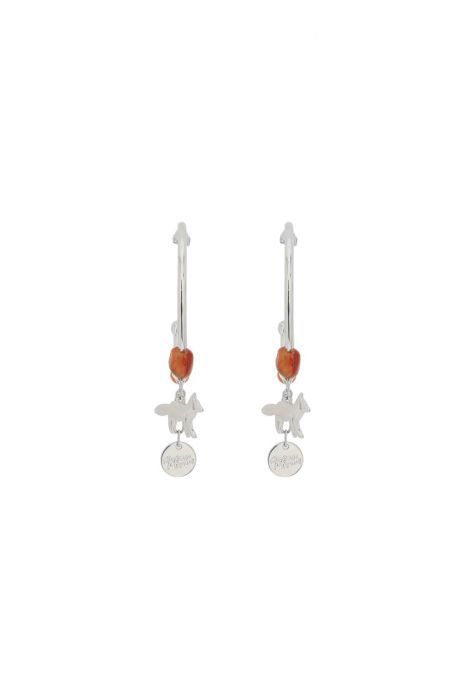 maison kitsune fox & beads hoop earrings