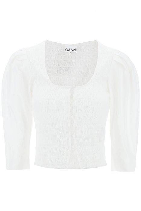 ganni "poplin smock blouse