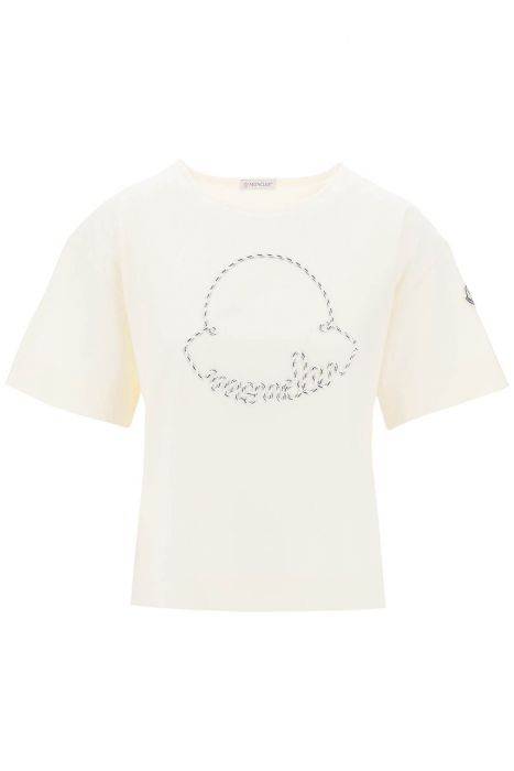 moncler t-shirt con logo in corda nautica