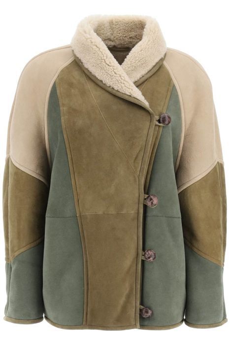 isabel marant etoile cappotto corto 'abeni' in shearling