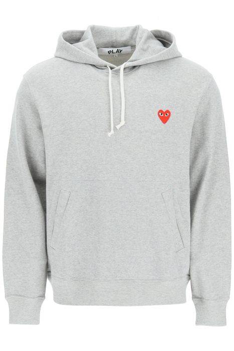 comme des garcons play heart patch hoodie