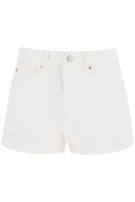 alexander wang denim shorts with embroidered intaglio design
