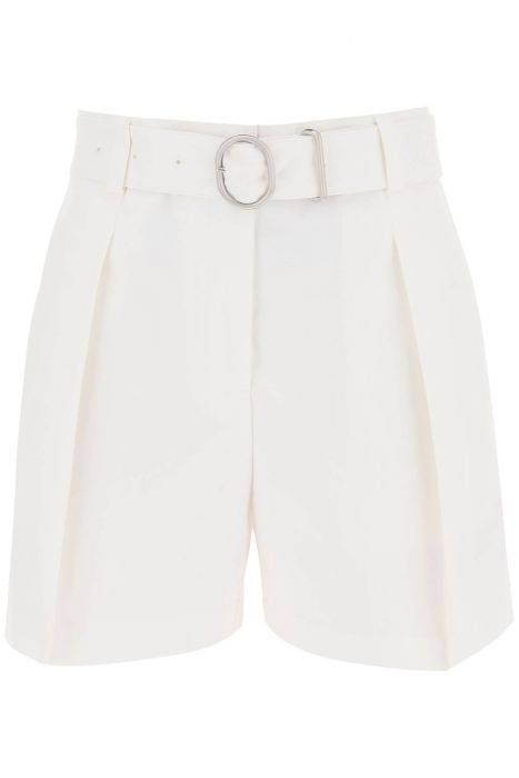 jil sander cotton bermuda shorts with removable belt