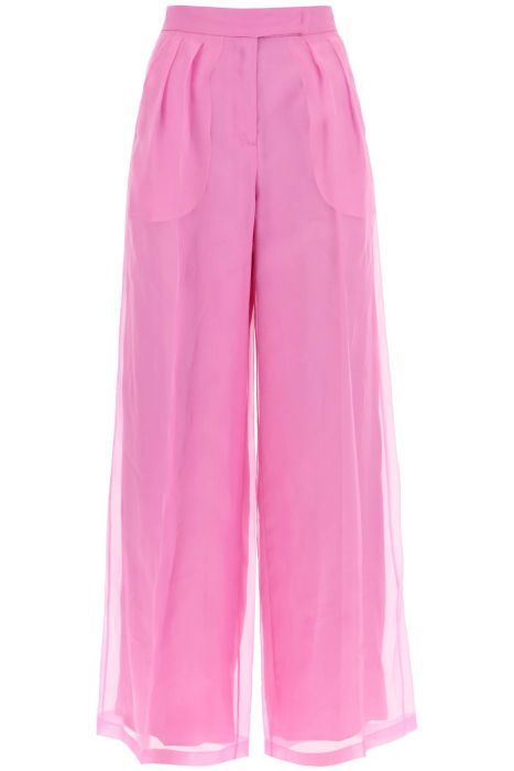 max mara silk organza tailored pants in nine