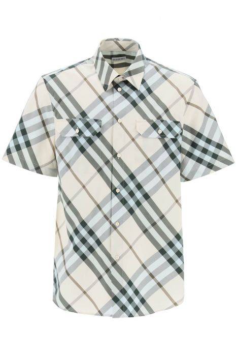 burberry short-sleeved checkered shirt