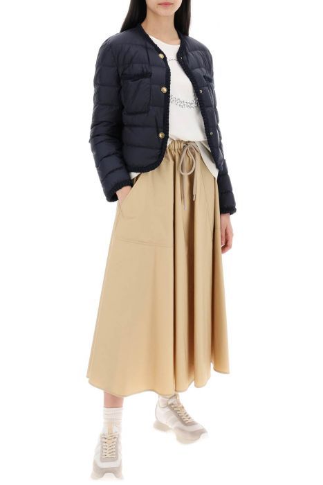 moncler midi poplin skirt in