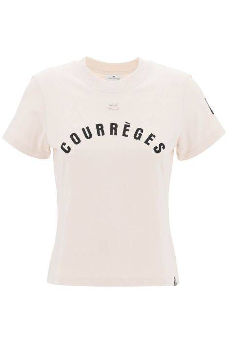 courreges t-shirt ac straight con stampa
