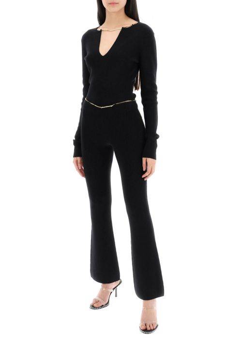 alexander wang knit pants with chain detail