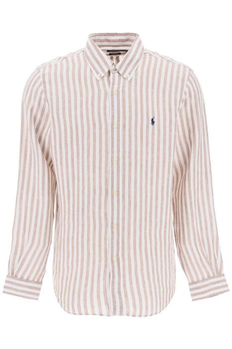 polo ralph lauren striped custom-fit shirt