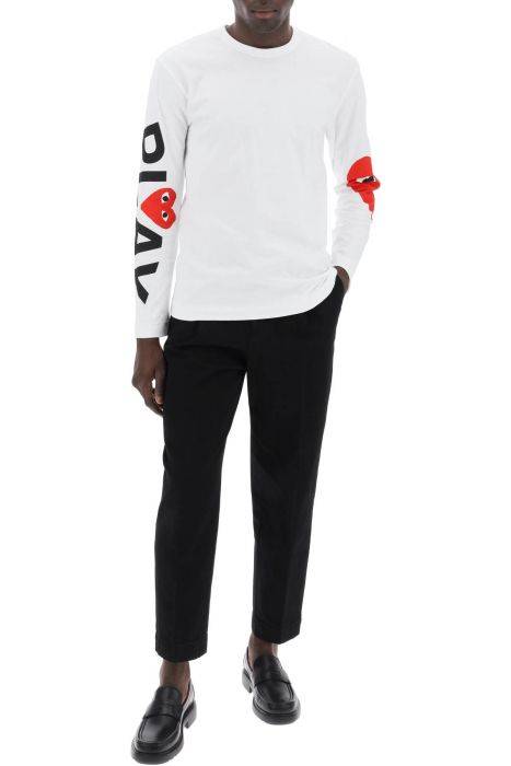 comme des garcons play logo print long-sleeved t-shirt