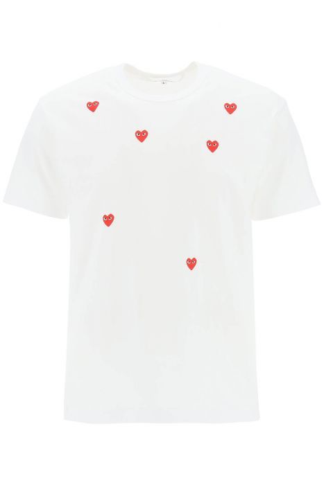 comme des garcons play "round-neck t-shirt with heart pattern