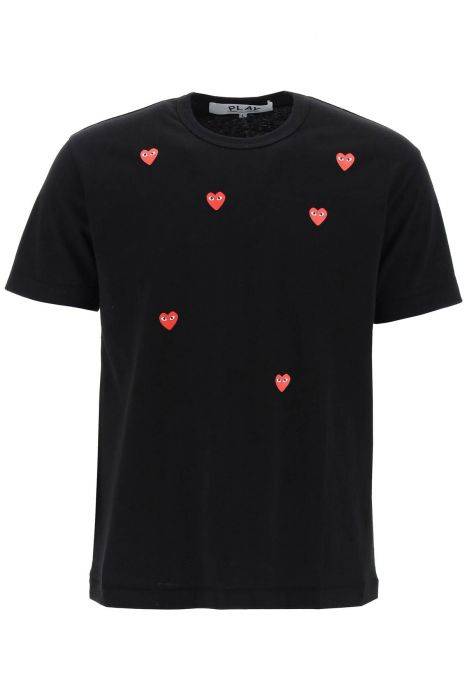 comme des garcons play "round-neck t-shirt with heart pattern