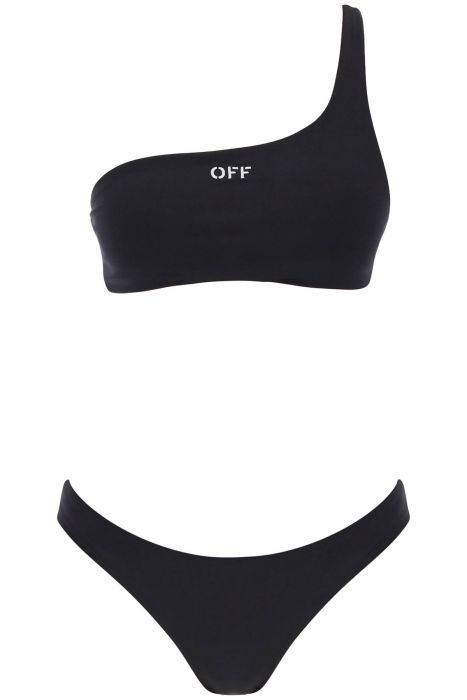 off-white set bikini con logo ricamato