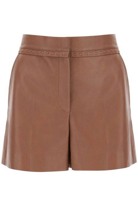fendi "soft hammered leather selleria shorts