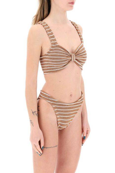 hunza g. striped bonnie bikini set