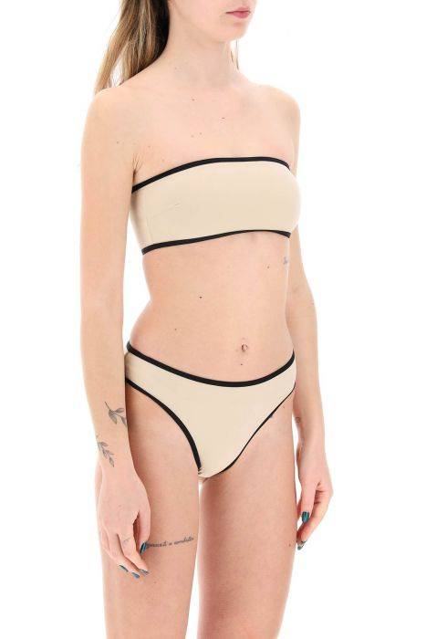 toteme strapless bikini top with contrasting edges