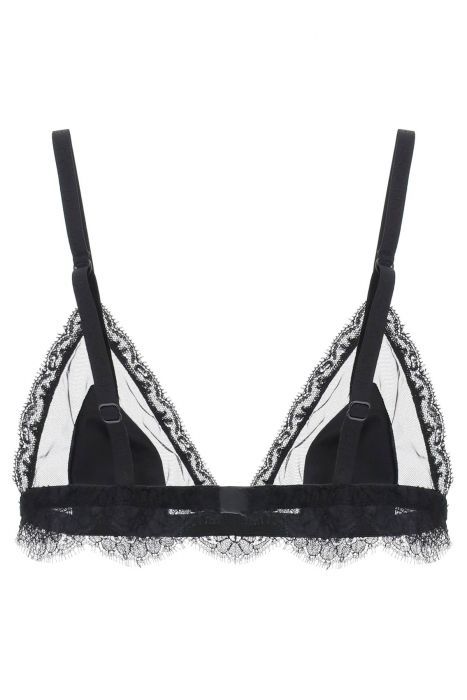 dolce & gabbana triangle satin and lace bra