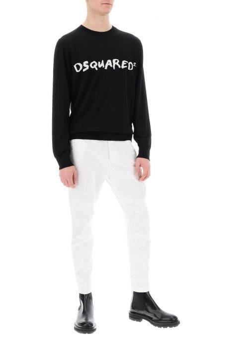 dsquared2 textured logo sweater
