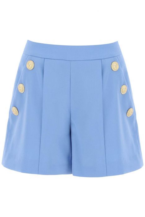 balmain embossed button shorts with