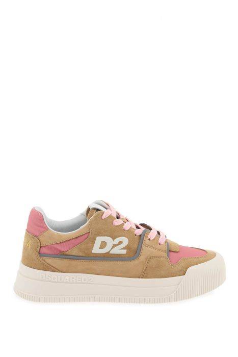 dsquared2 suede new jersey sneakers in leather
