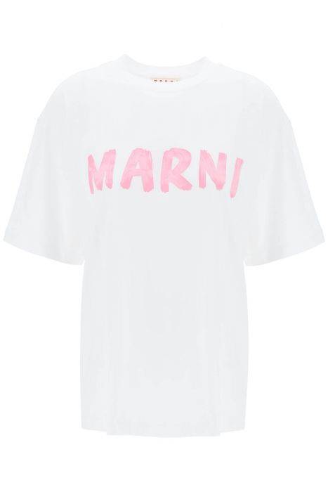 marni t-shirt con maxi stampa logo