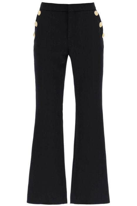 balmain flared pants with embossed buttons