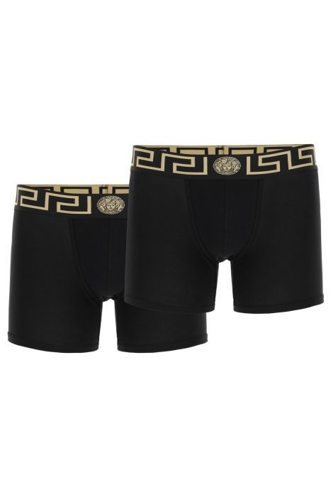 versace bi-pack underwear trunk with greca band
