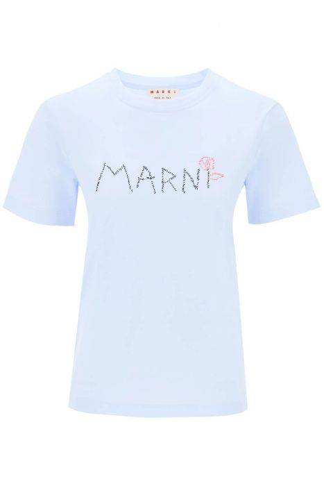 marni hand-embroidered logo t-shirt