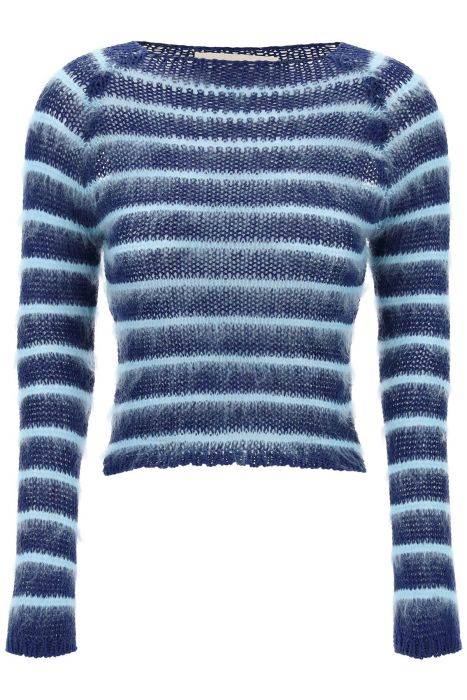 marni striped cotton and mohair pullover