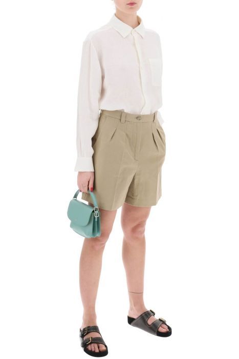 a.p.c. cotton and linen nola shorts for