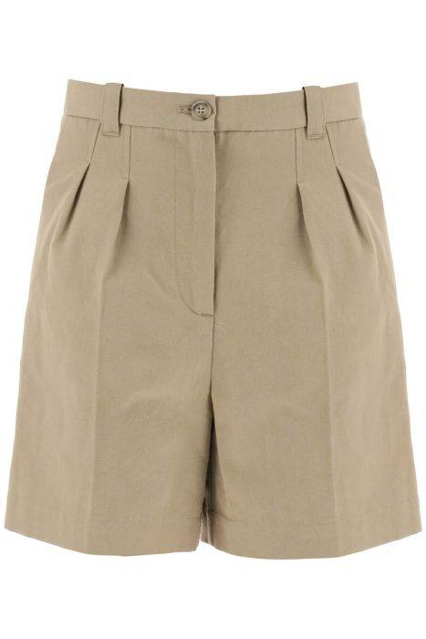 a.p.c. shorts nola in cotone e lino