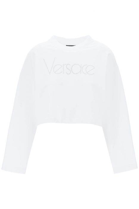 versace "cropped sweatshirt with rhinestone