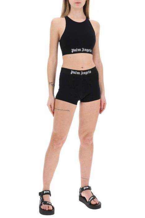 palm angels sporty shorts with branded stripe
