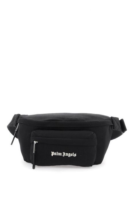 palm angels canvas waist bag with embroidered logo.