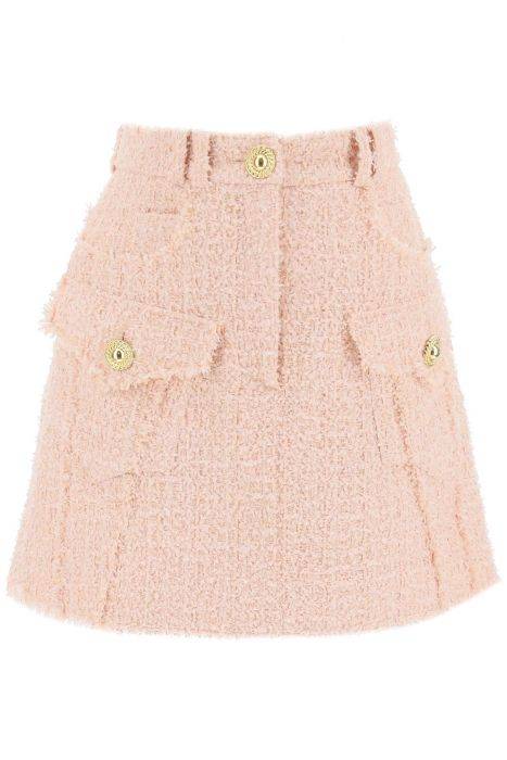 balmain mini skirt in tweed