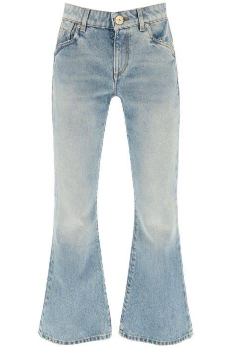 balmain jeans crop bootcut stile western