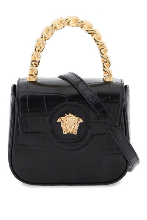 versace mini bag 'la medusa' in pelle stampa coccodrillo