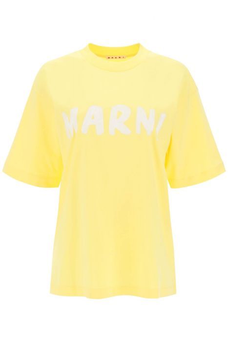 marni t-shirt con maxi stampa logo