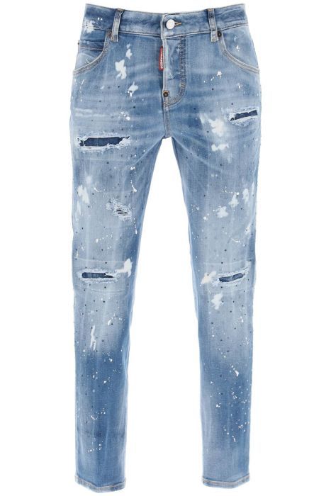 dsquared2 jeans cool girl in medium ice spots wash