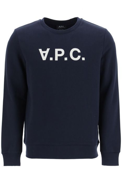 a.p.c. felpa con logo v.p.c. floccato