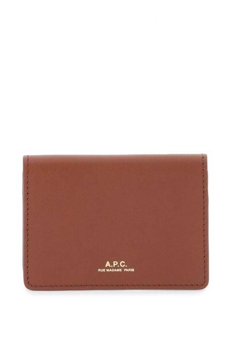 a.p.c. leather stefan card holder