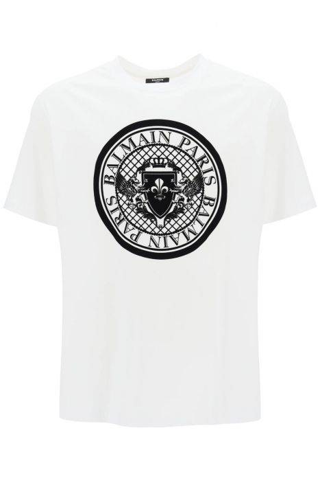 balmain t-shirt with flocked coin print