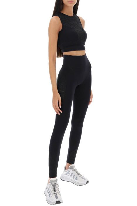 versace sports leggings with lettering