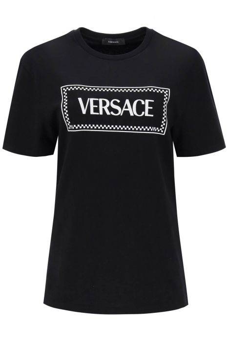 versace t-shirt with logo embroidery