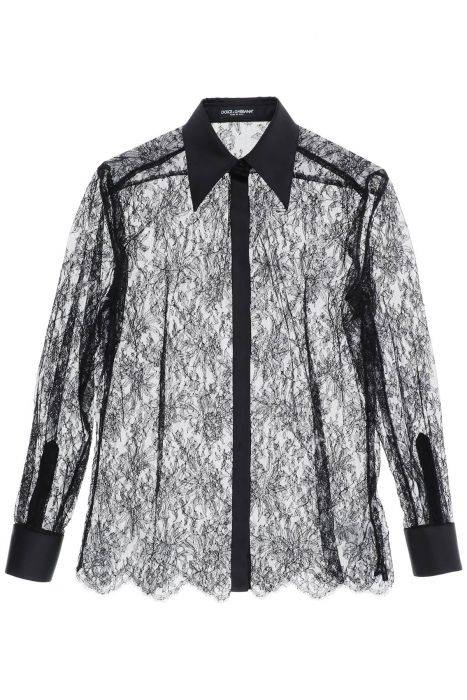 dolce & gabbana camicia in pizzo chantilly