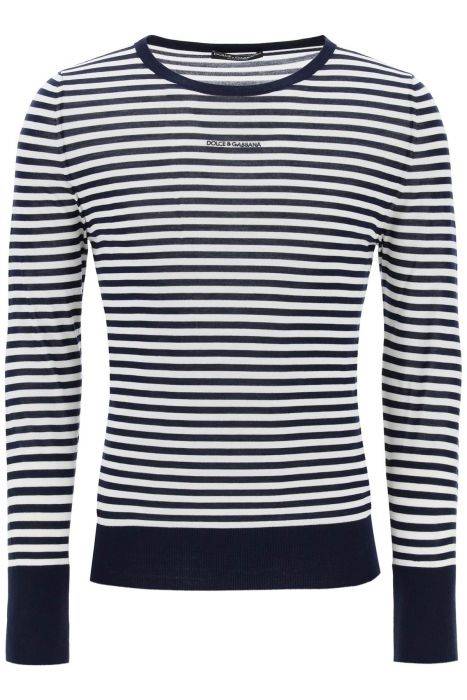 dolce & gabbana lightweight striped wool pullover sweater